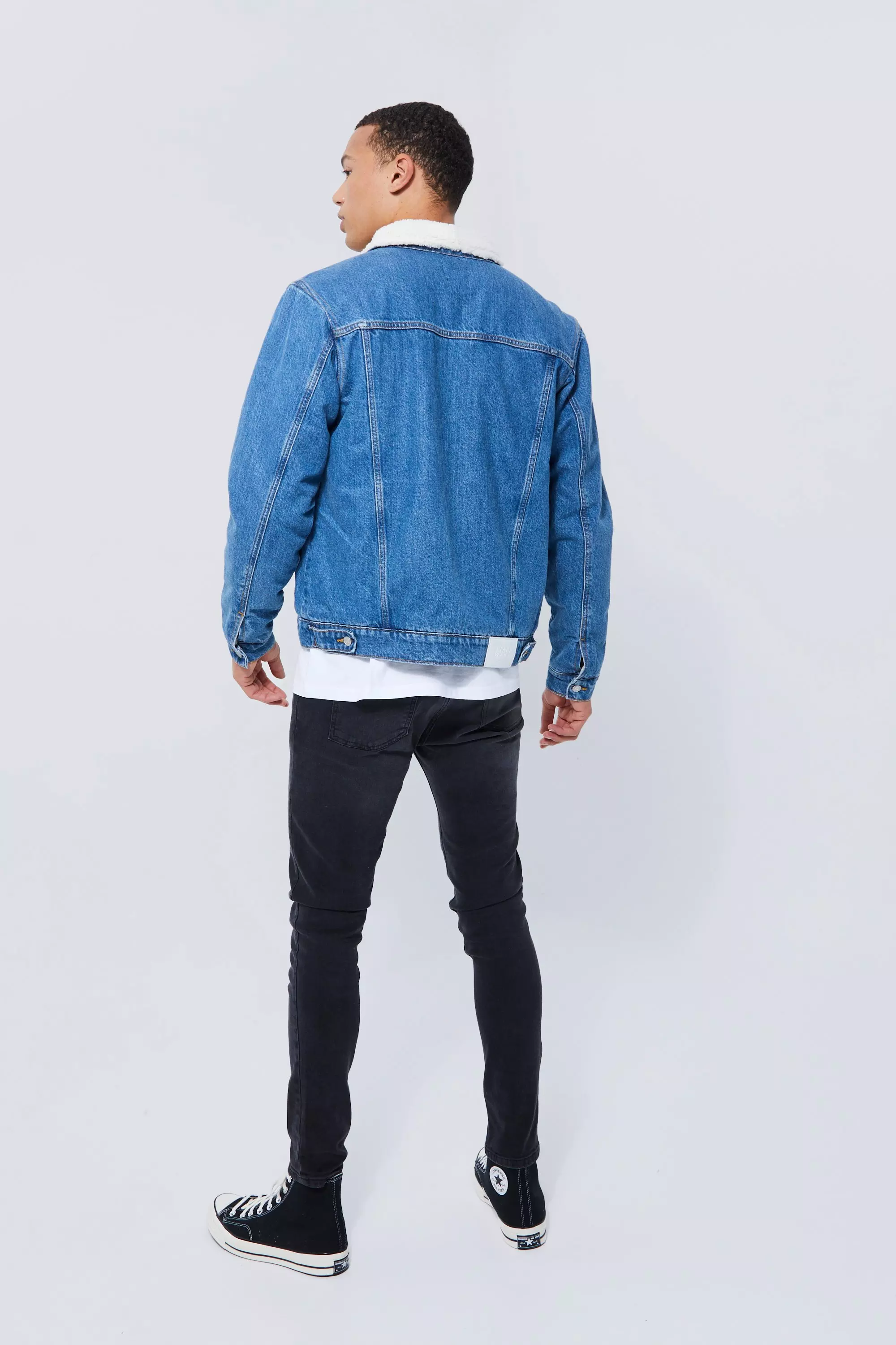 Fully borg lined outlet denim jacket